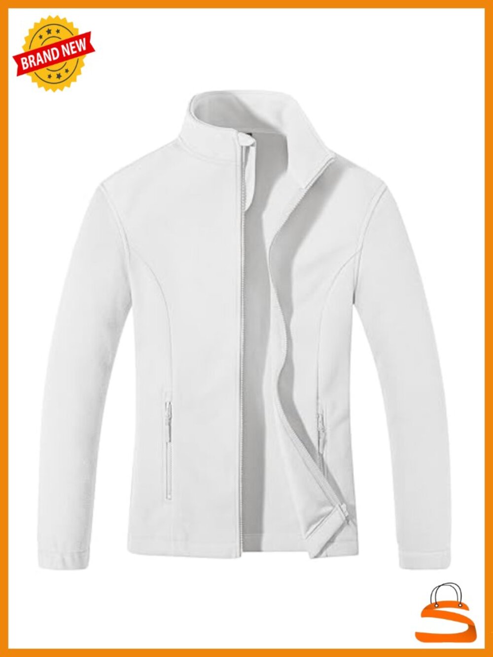 Fleece Jacket Full Zip Lightweight Warm Stand Collar Winter Coat with Pockets
